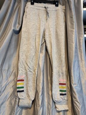 Sundry Grey Sweatpants with Rainbow Stripe Detail Size 2/Medium